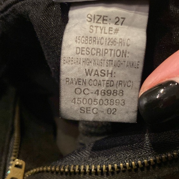 Hudson jeans, Barbara Coated High Waist Ankle Straight Leg Jean, 27, blackEUC - Picture 6 of 12